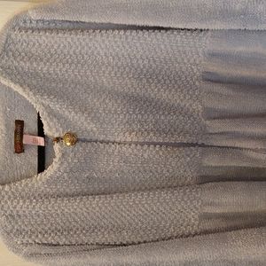 Comfy Blue Chenille Bathrobe from Stan Herman / QVC, Size 1X